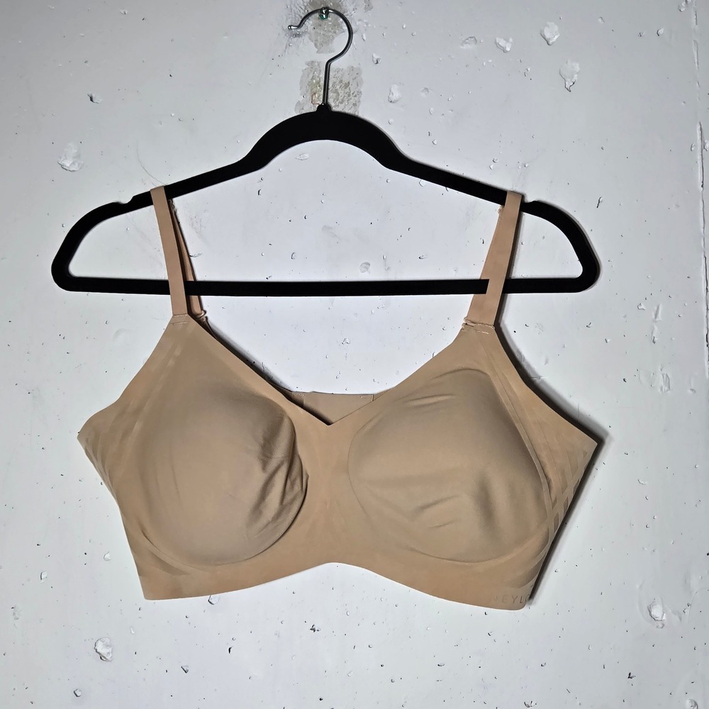 Honeylove‎ Silhouette Bra XL Wireless Seamless Comfort Convertible Nude Stretch